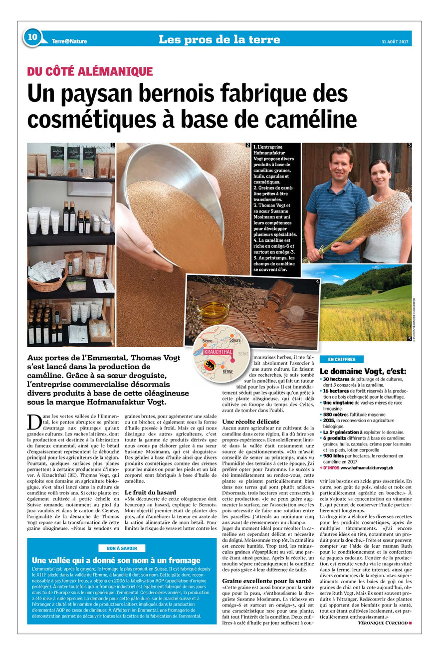 Zeitungsartikel in der Terre et Nature